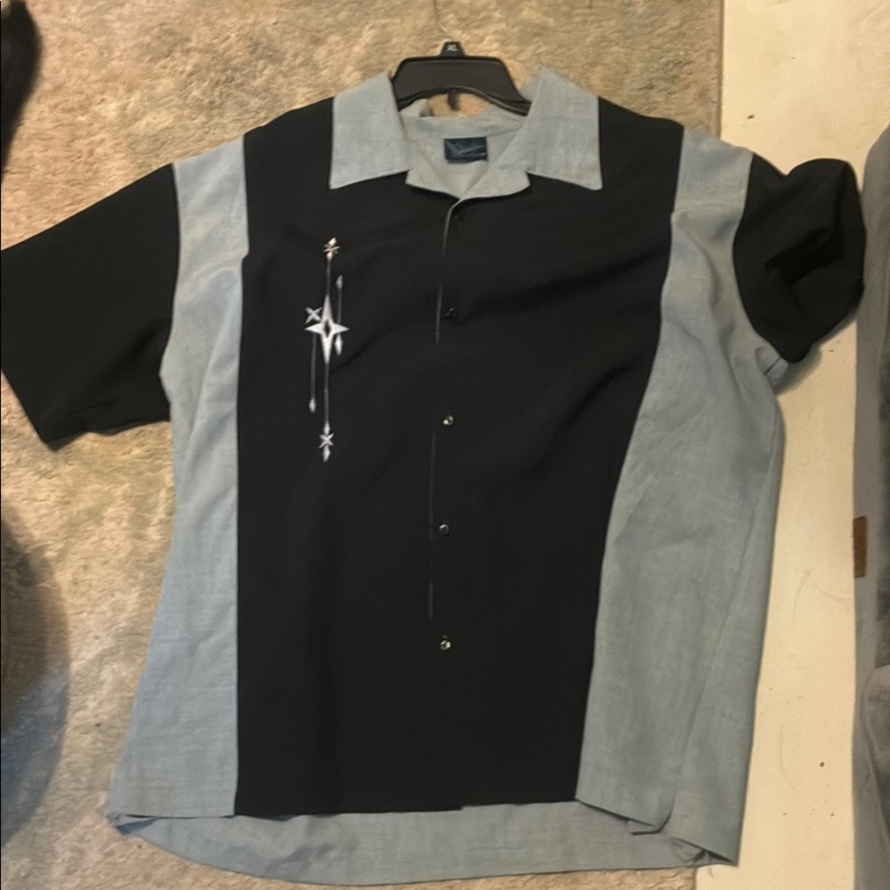 Stylish Black and Gray Men's Dress Shirt